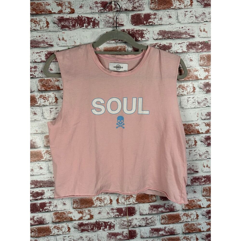 Soul Cycle Crop muscle tank top light pink sz M
